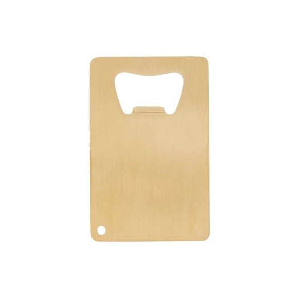 Promotional Credit Card Wallet Brushed Gold Bottle Opener