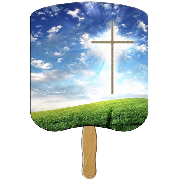 Cross Religious Stock Fan - Paper Products