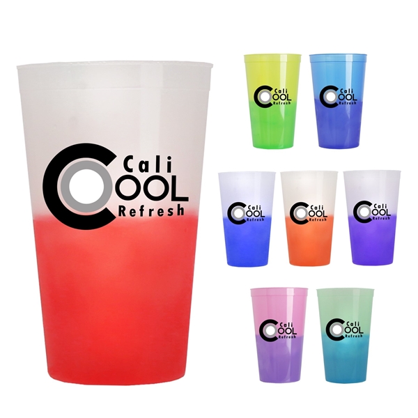 Promotional 22 oz Fluted Plastic Stadium Cup