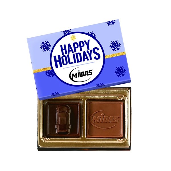 Custom Chocolate Squares Gift Box Full Color Lid (1 1/4 Oz)