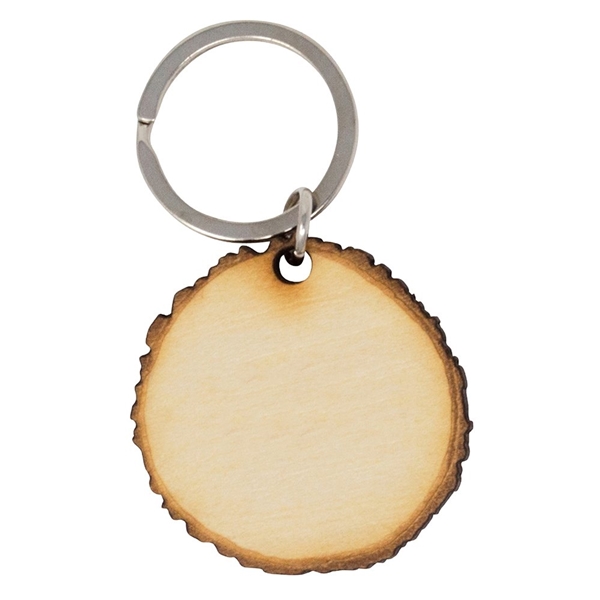 Wood Log Cut Keychains