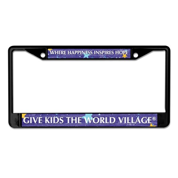 Deluxe Chrome Metal License Plate Frame with laser Acrylic insert. - 6.25 x 12.25 - Printed on white w / laser accents