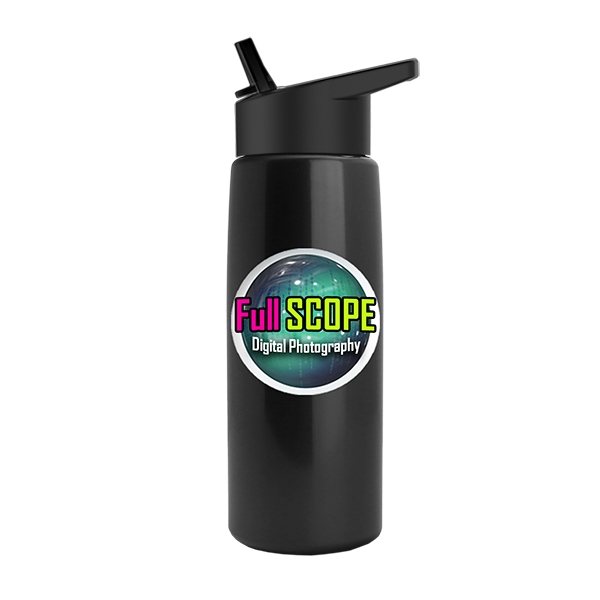 Metalike Water Bottle With Flip Straw