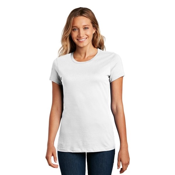 District Made Ladies Perfect Weight Crew Tee - WHITE