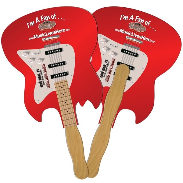 Electric Guitar Digital Hand Fan (2 Sides)- Paper Products