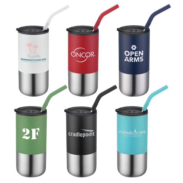 22oz Double Wall Stainless Steel Outer And Pp Inner Straw Tumbler