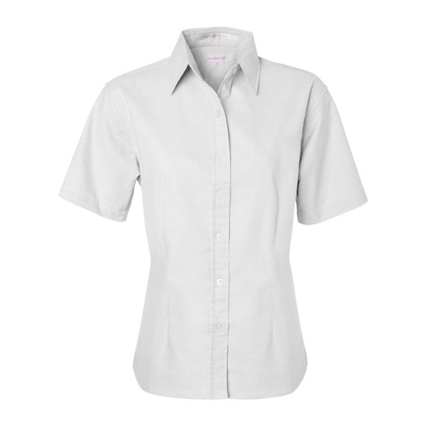 FeatherLite(R) Ladies Short Sleeve Oxford Shirt - WHITE