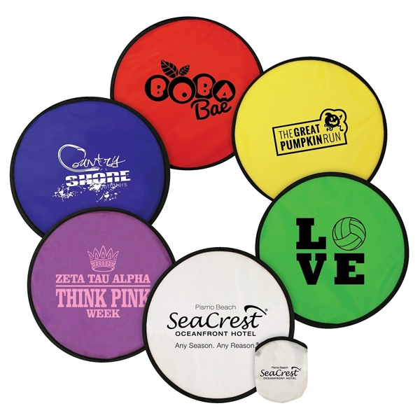 Promotional Flexible Nylon Flying Disc with Matching Pouch