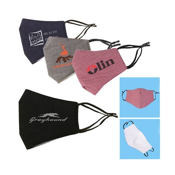Foldable 3 Layer Re - usable Blended Cloth Face Mask