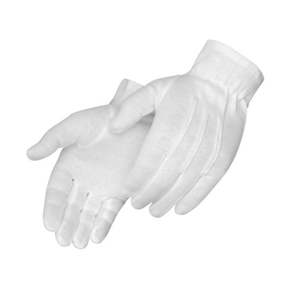 Promotional Formal White Dress Gloves, 100 Cotton with Snaps