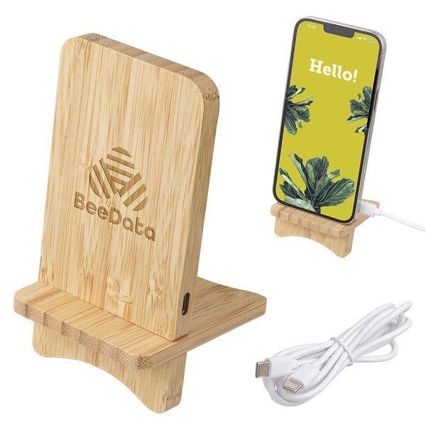 Promotional Fsc Bamboo Wireless Charger Portable Phone Stand