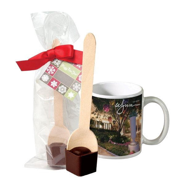 Full Color Mug with Hot Cocoa on a Spoon