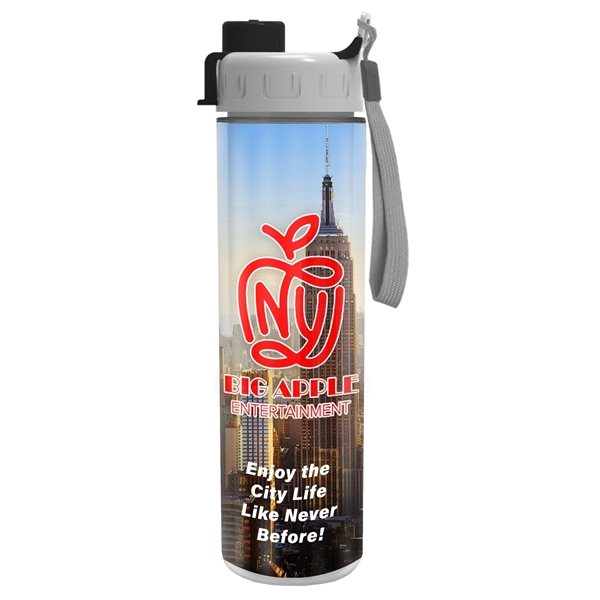 Full Color Wrap 16 oz Insulated Bottle With Quick Snap Lid