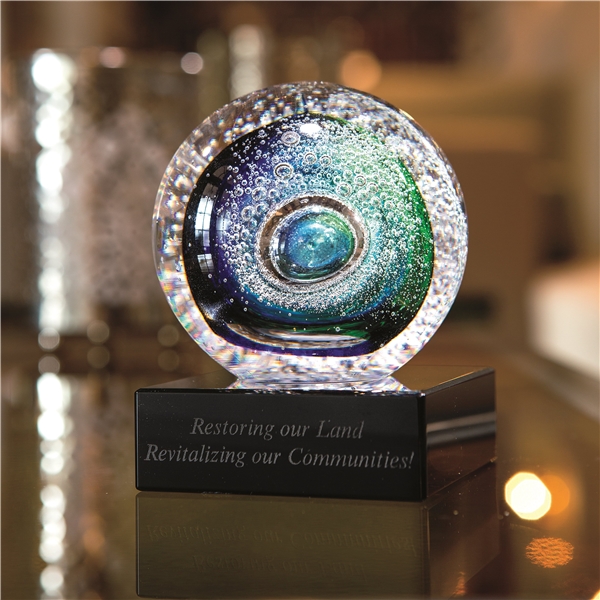 Galaxy 24 Lead Crystal Award - 3x3x3 in