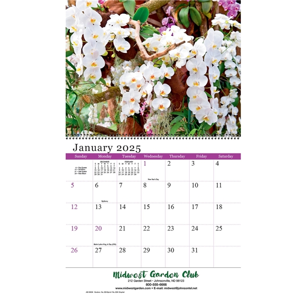 Promotional Gardens Wall Calendar Spiral 2024