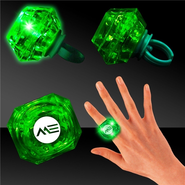 Green Light Up Diamond Rings