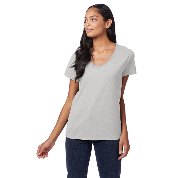 Hanes S04V Ladies Nano 4.5 Oz, V Neck T-Shirt