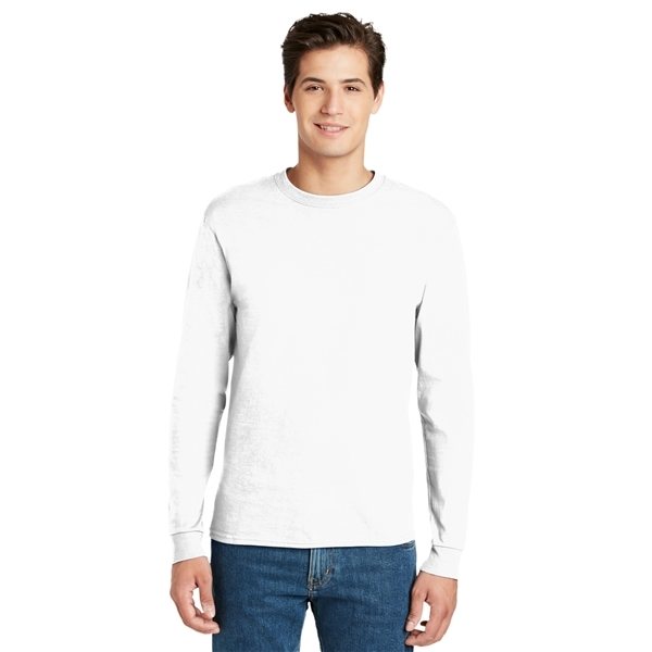 Hanes(R) - Tagless(R) 100 Cotton Long Sleeve T - Shirt - 5586 - NEUTRALS