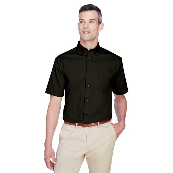Harriton(R) Easy Blend(TM) Short - Sleeve Twill Shirt withStain - Release - All