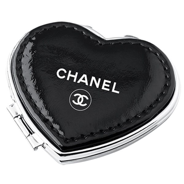 Heart Compact Mirror In Soft Pu Leather