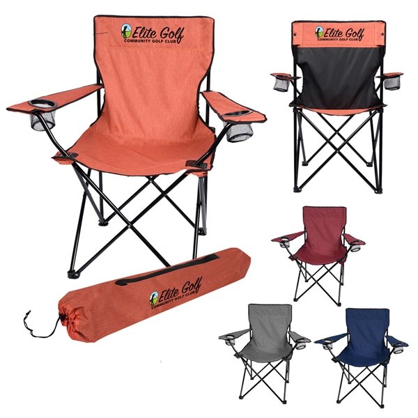 Heathered Folding Camping Chair With Carrying Bag