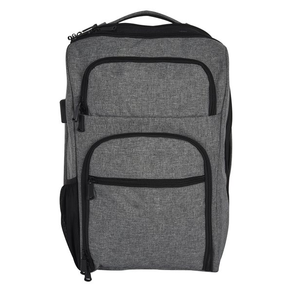 Heathered Rfid Laptop Backpack Briefcase
