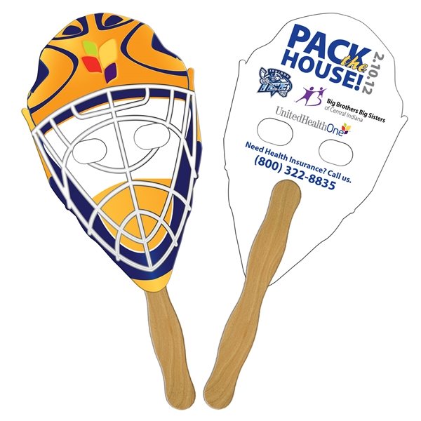 Hockey Mask Digital Hand Fan (2 Sides)- Paper Products