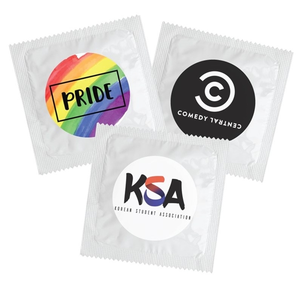Promotional Individual Condom w / Round 4 Color Process Printing Decal