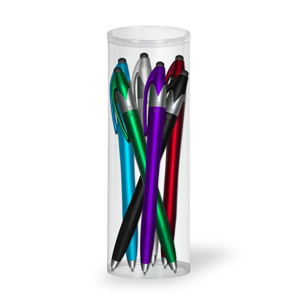 Six Color Pen with Clear Tube