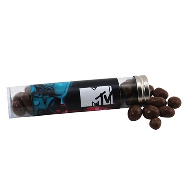 Large Plastic Tube with Chocolate Covered Peanuts