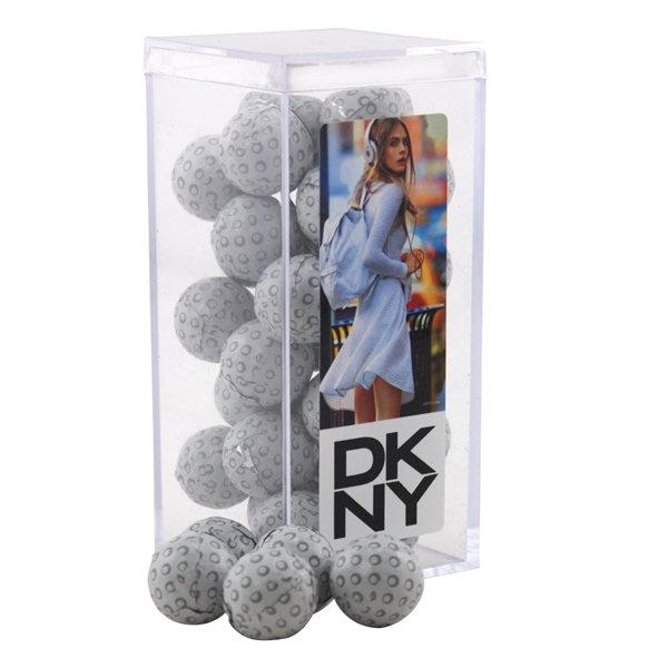 Large Rectangular Acrylic Box with Chocolate Golf Balls