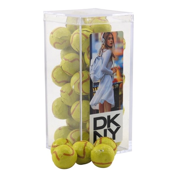 Large Rectangular Acrylic Box with Chocolate Tennis Balls