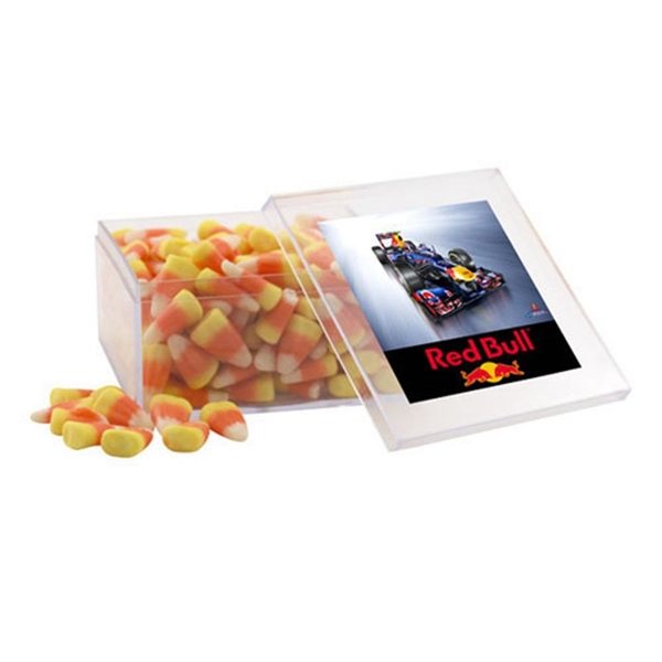 Large Square Acrylic Box with Candy Corn