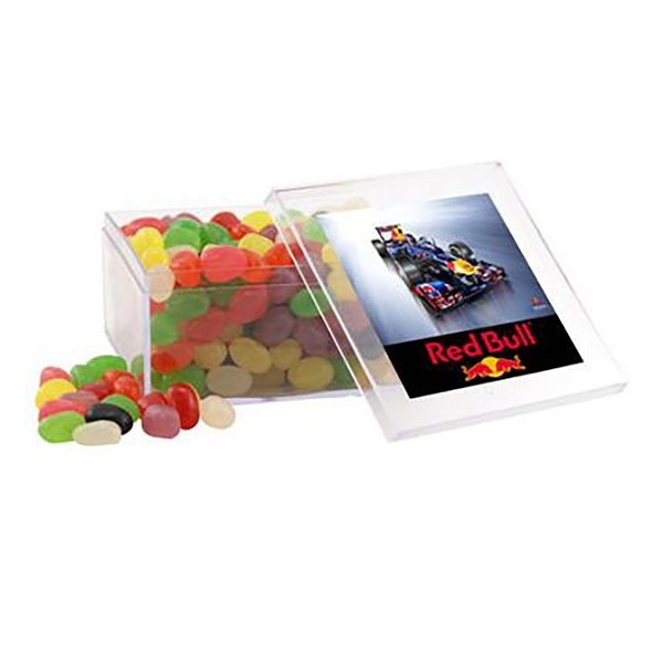 Large Square Acrylic Box with Jelly Beans