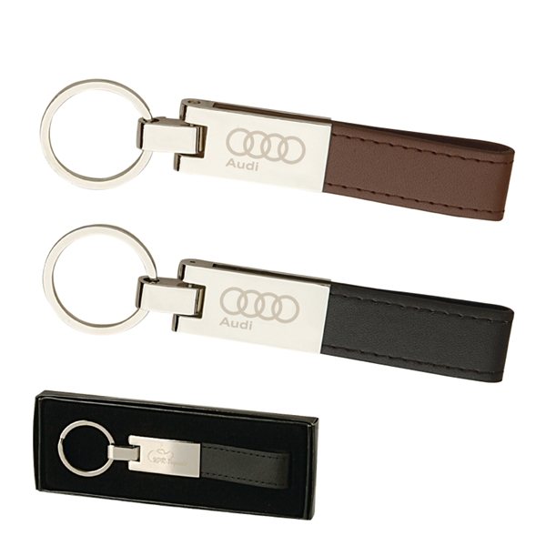 Leather and Silver Keyring