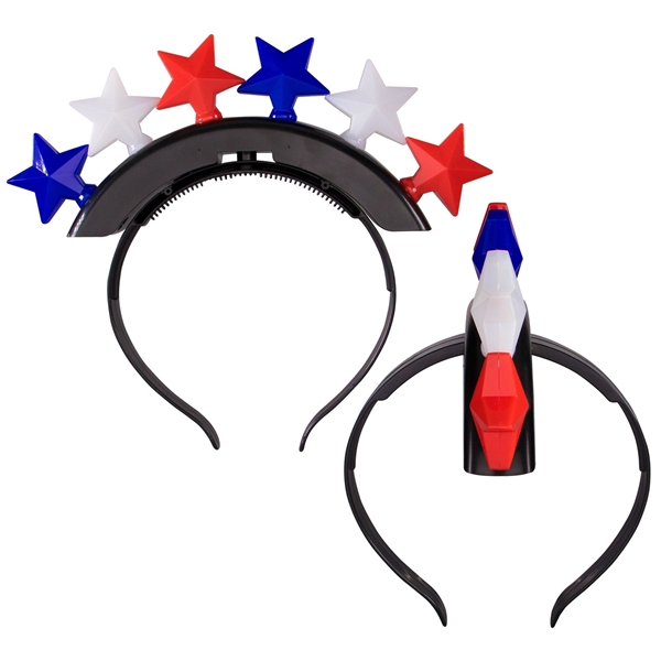 LED Patriotic Stars Headband - Blank