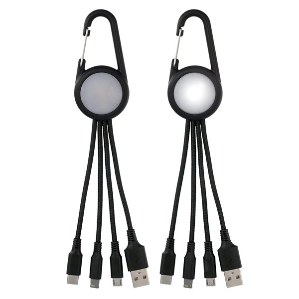 Light Up 3- In -1 Carabiner Charging Cable