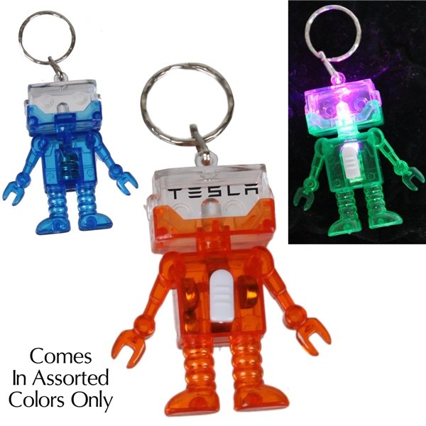 2 x 2 1/4 Light Up Robot Keychain