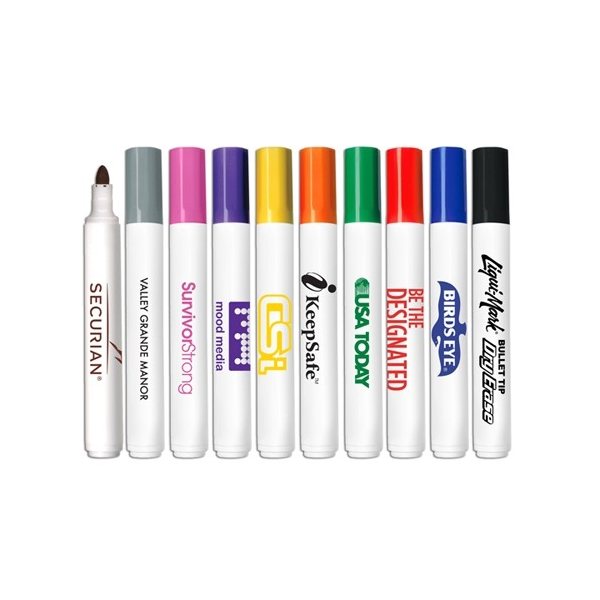 Low Odor Bullet Tip Dry Erase Markers - USA Made