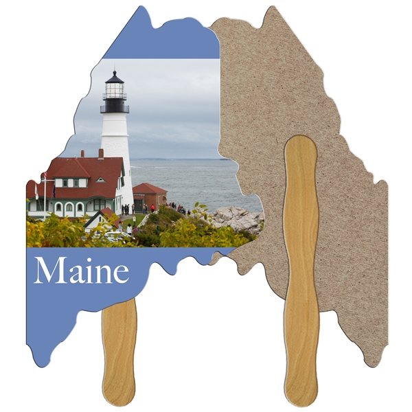 Maine State Shape Recycled Stock Fan - Paper Products