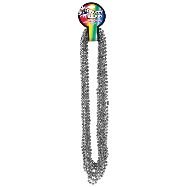 Mardi Gras Beads - Metallic Silver
