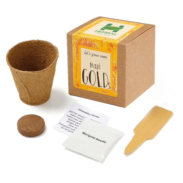 Promotional Marigold Growables Planter In Kraft Gift Box $2.08