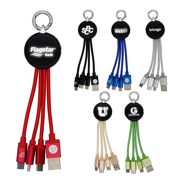 Metallic Logo Light Up Cable With Type C Usb