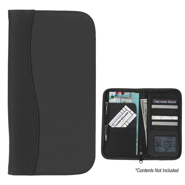 Microfiber Travel Wallet With Embossed PVC Trim