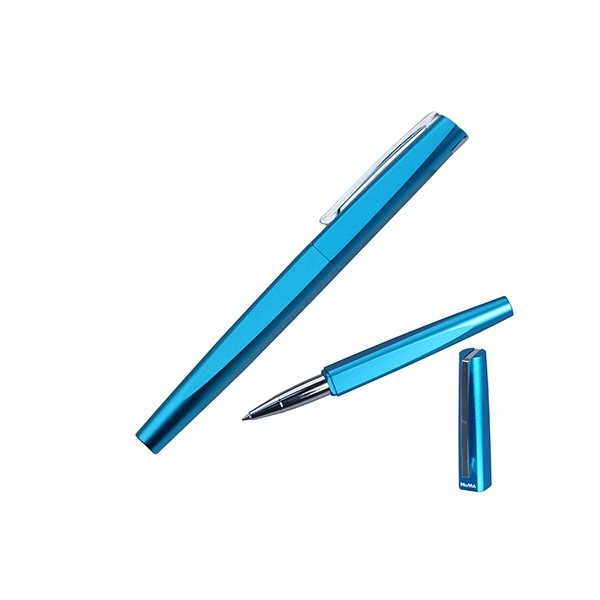 MoMA Aluminum Faceted Blue Pen