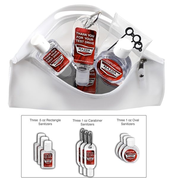 Multi - Use 9 Piece Sanitizer Kit in Zipper Pouch