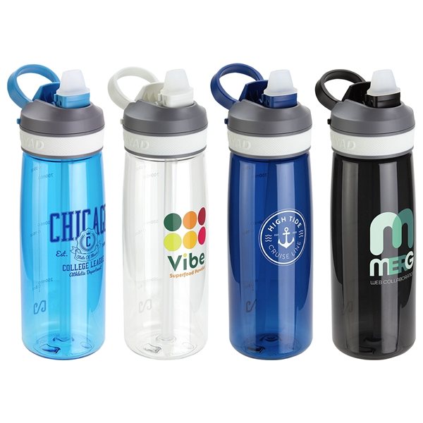 27oz Transparent Custom Water Bottles - Flip Top