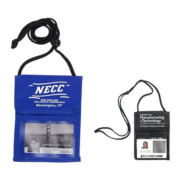 Promotional Non-Woven Tradeshow Badgeholder and Neck Wallet