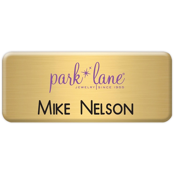 New York Custom Metal Name Badge (Custom sized between 3 and 6 sq. in.)