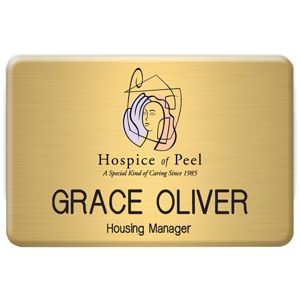 New York Standard Metal Name Badge (Standard Size 2 x 3)